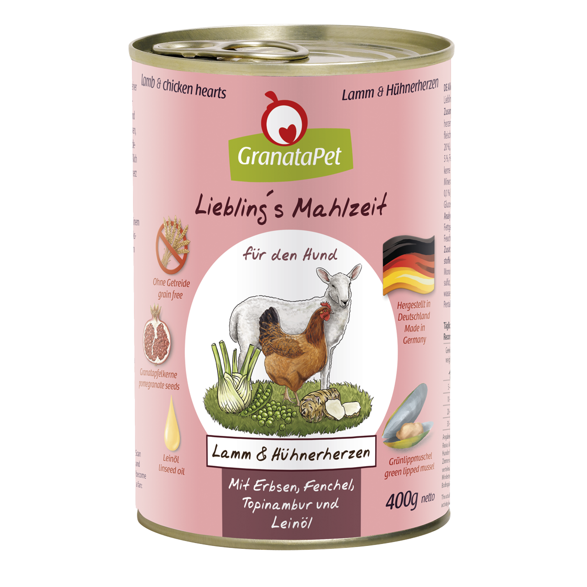 199681_Hund_Nassfutter_Lieblings_Mahlzeit_400g_3D_Lamm_Huehnerherzen_1200px.png Liebling’s Mahlzeit Lamm und Hühnerherz 400 g – Bild 1