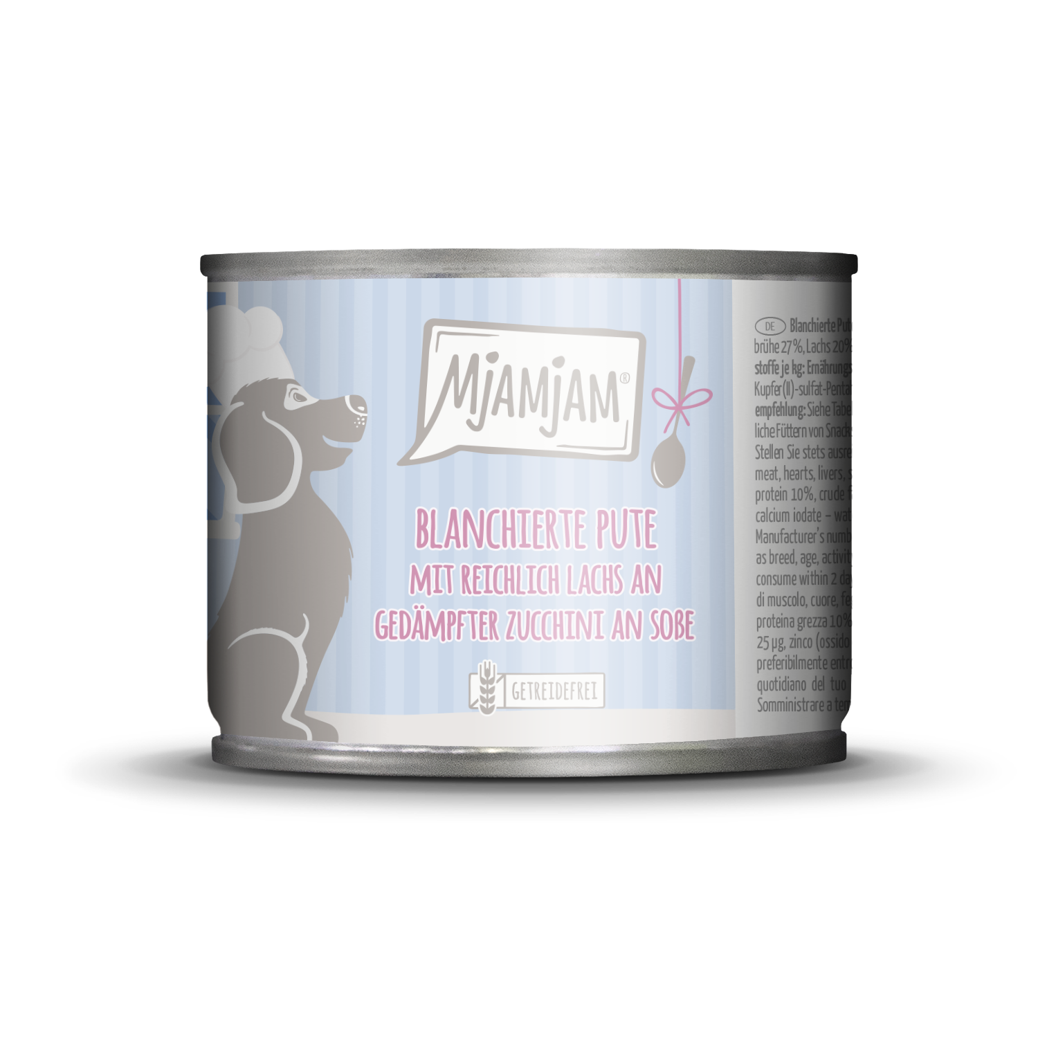 23004-MjAMjAM-Dog-Blanchierte-Pute-mit-Lachs-an-Zucchini-an-Sosse-185g-1500px.png Blanchierte Pute mit reichlich Lachs an gedämpfter Zucchini an Sosse 185 g – Bild 1