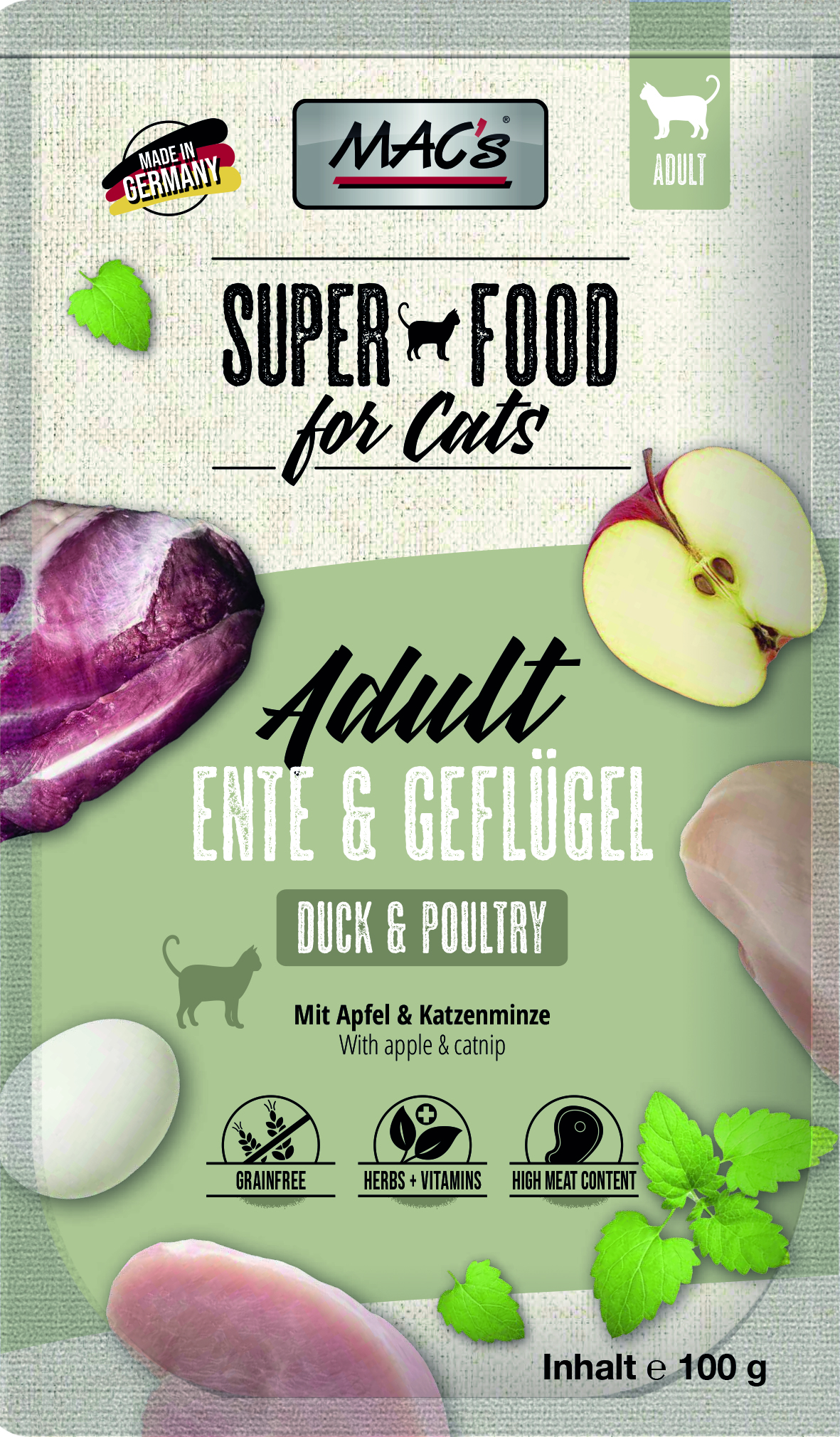 Adult_EnteGefluegel_100g.jpg CAT Pouch Ente & Geflügel 100 g – Bild 1