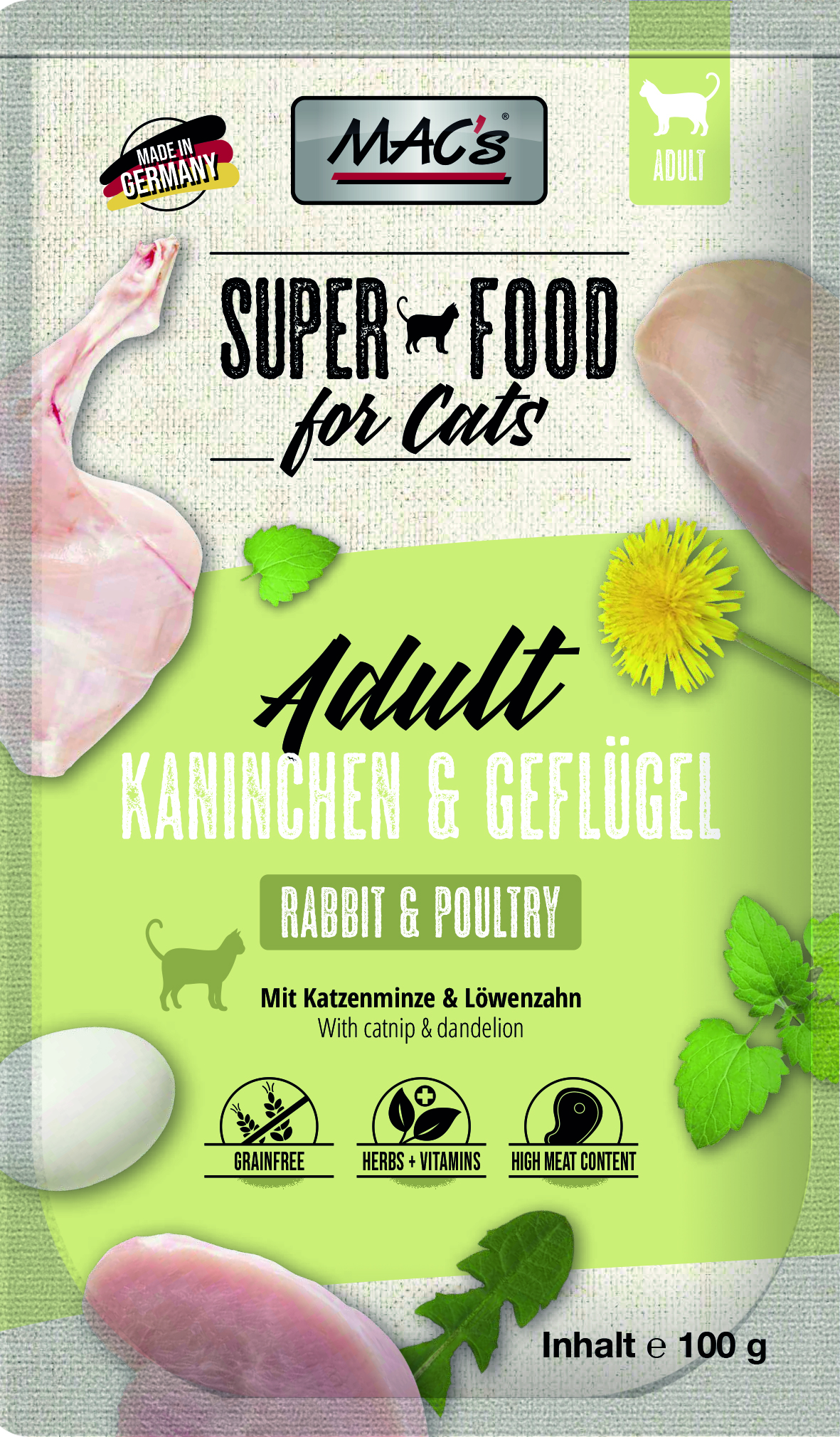 Adult_KaninchenGefluegel_100g.jpg CAT Pouch Kaninchen & Geflügel 100 g – Bild 1