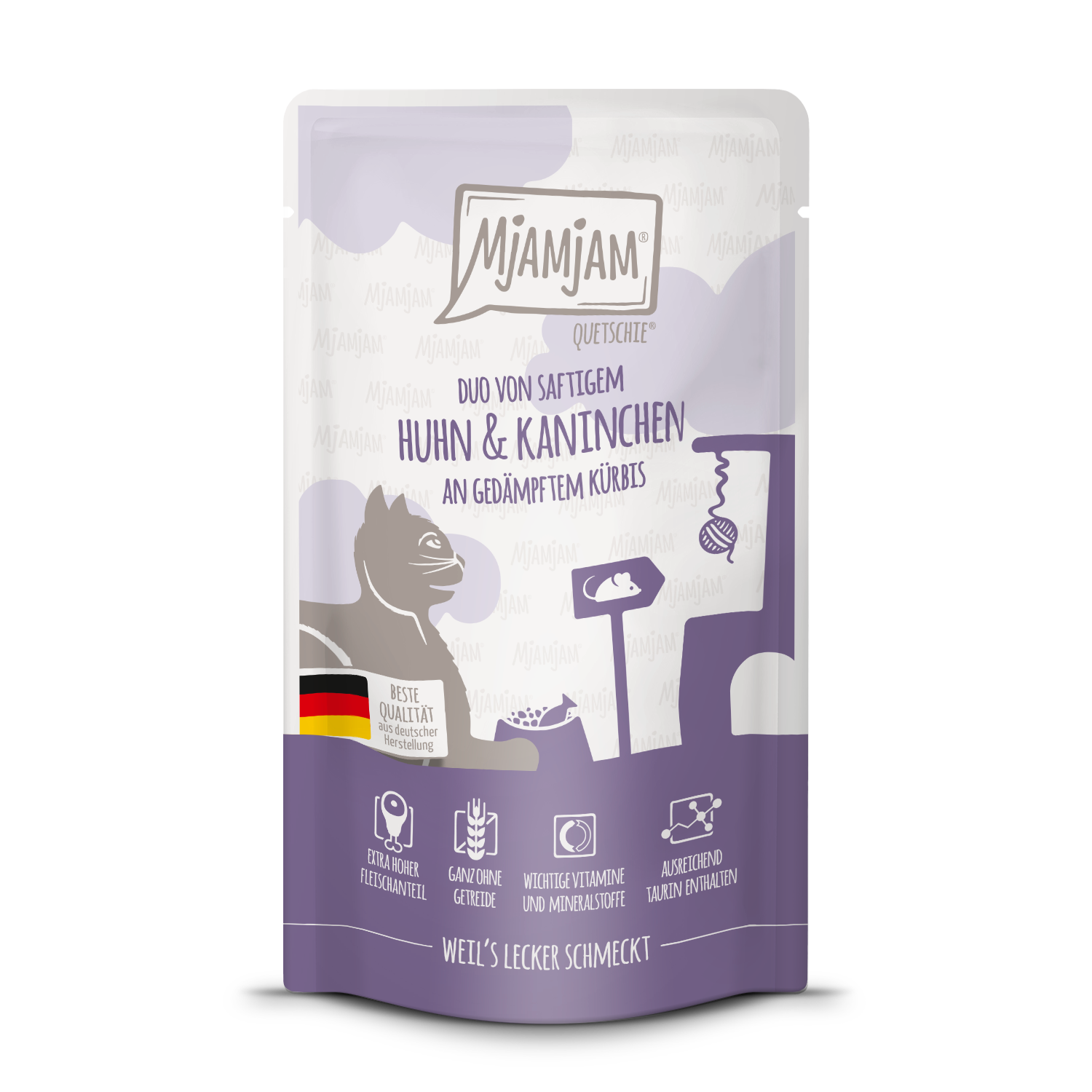 Huhn-und-Kaninchen-125g.png DUO von saftigem Hühnchen & Kaninchen an gedämpftem Kürbis 125 g – Bild 1