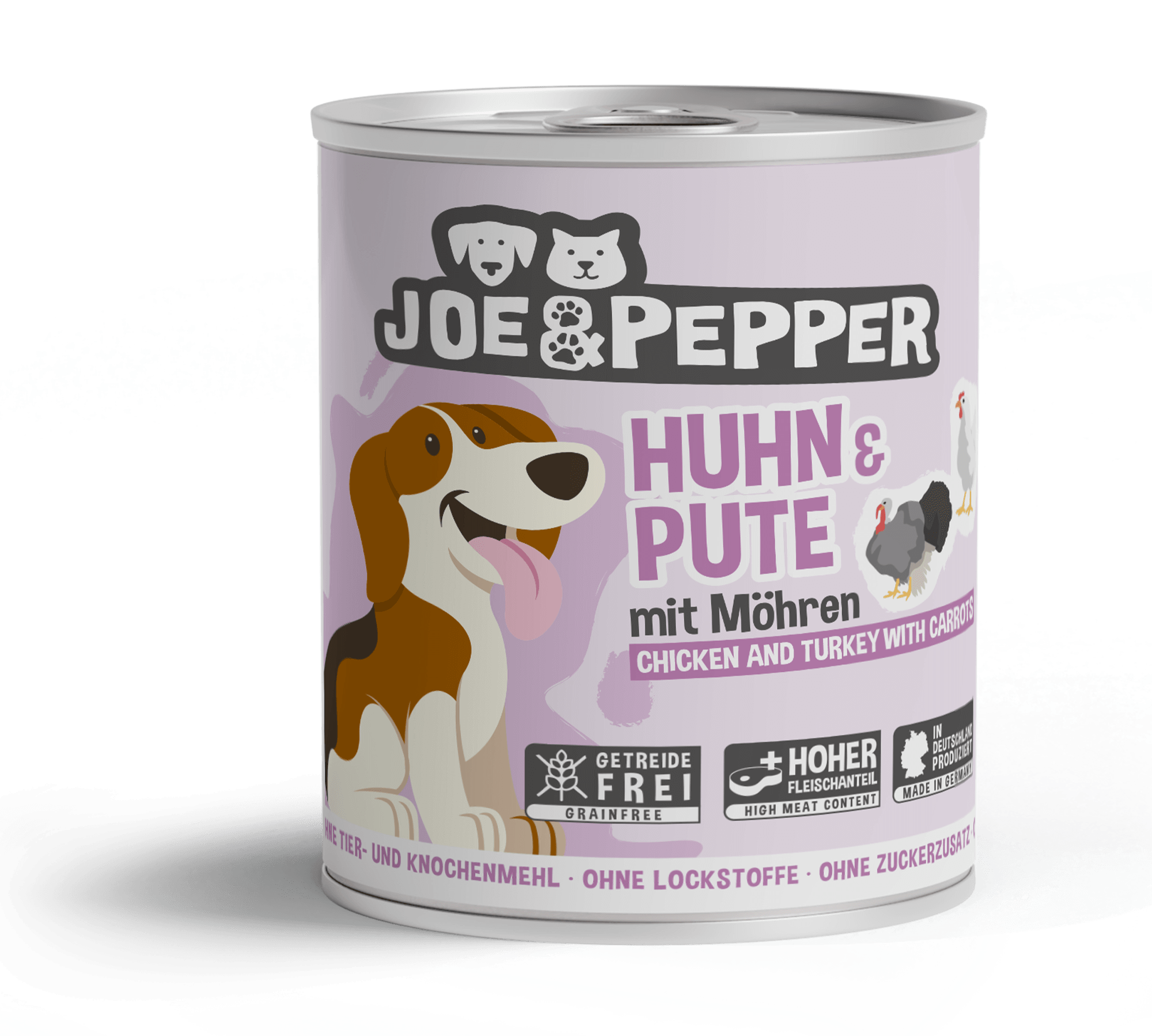 Huhn-und-Pute.png Dog Huhn & Pute mit Möhren 400 g – Bild 1