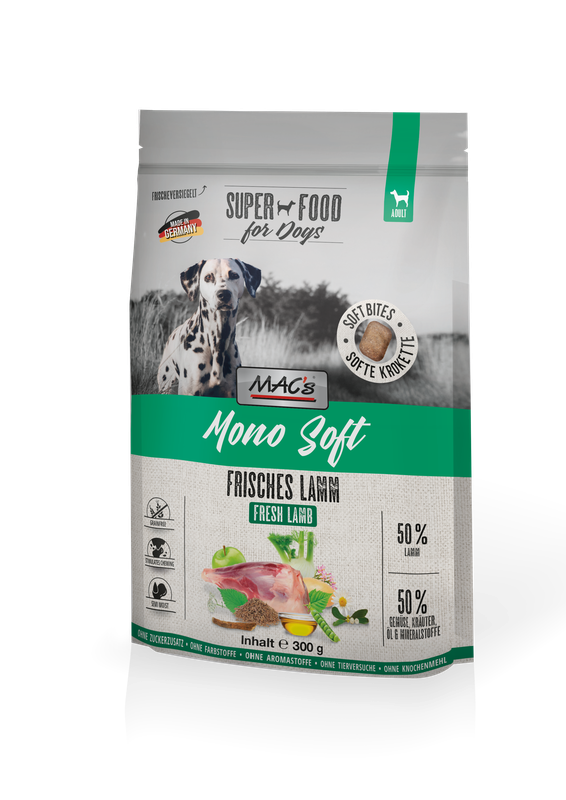 Lamm-300g.png Dog Mono Soft – Frisches Lamm 300 g – Bild 1