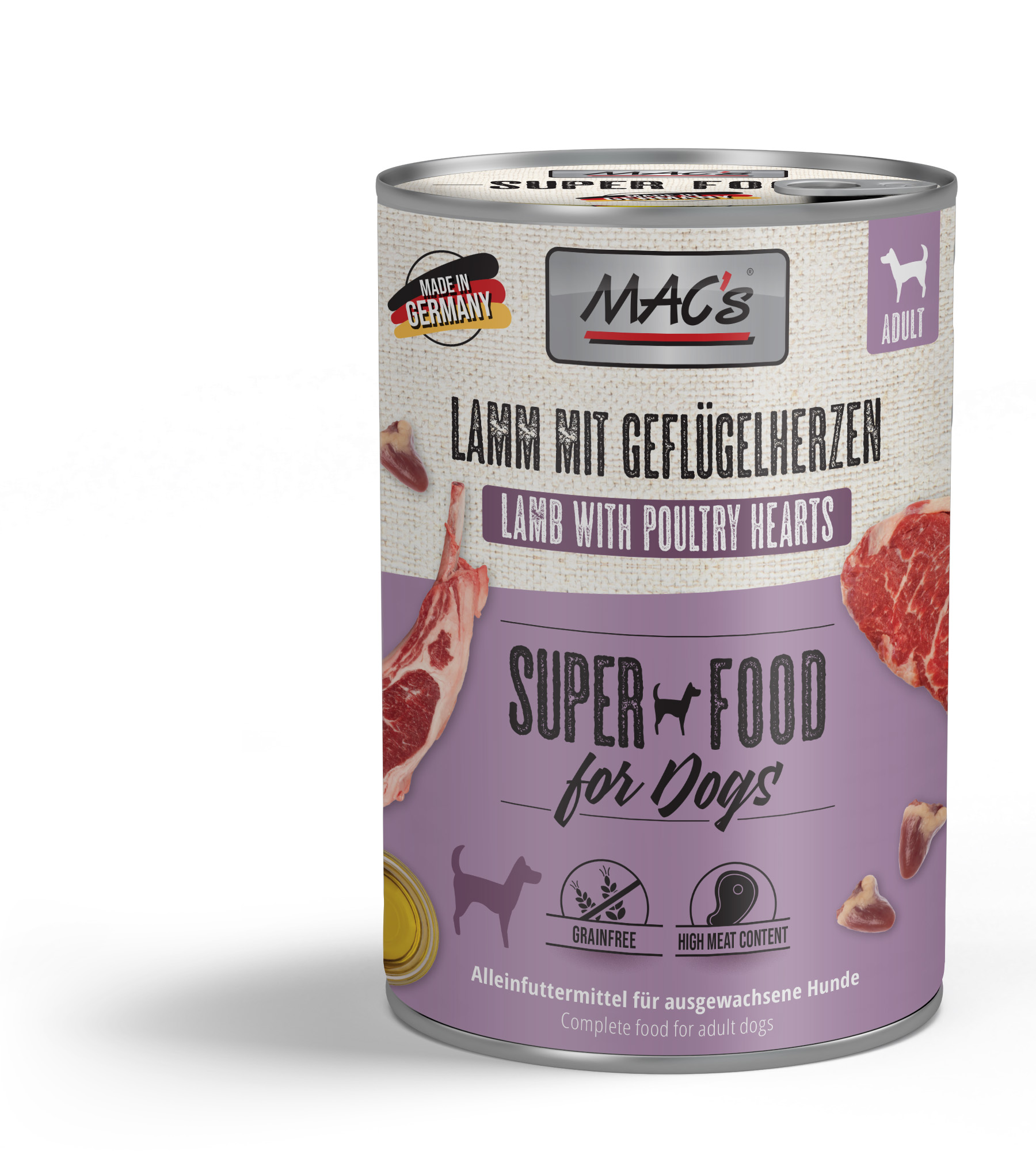 LammGefluegelherzen_400g_3D.jpg DOG Lamm mit Geflügelherzen 400 g – Bild 1