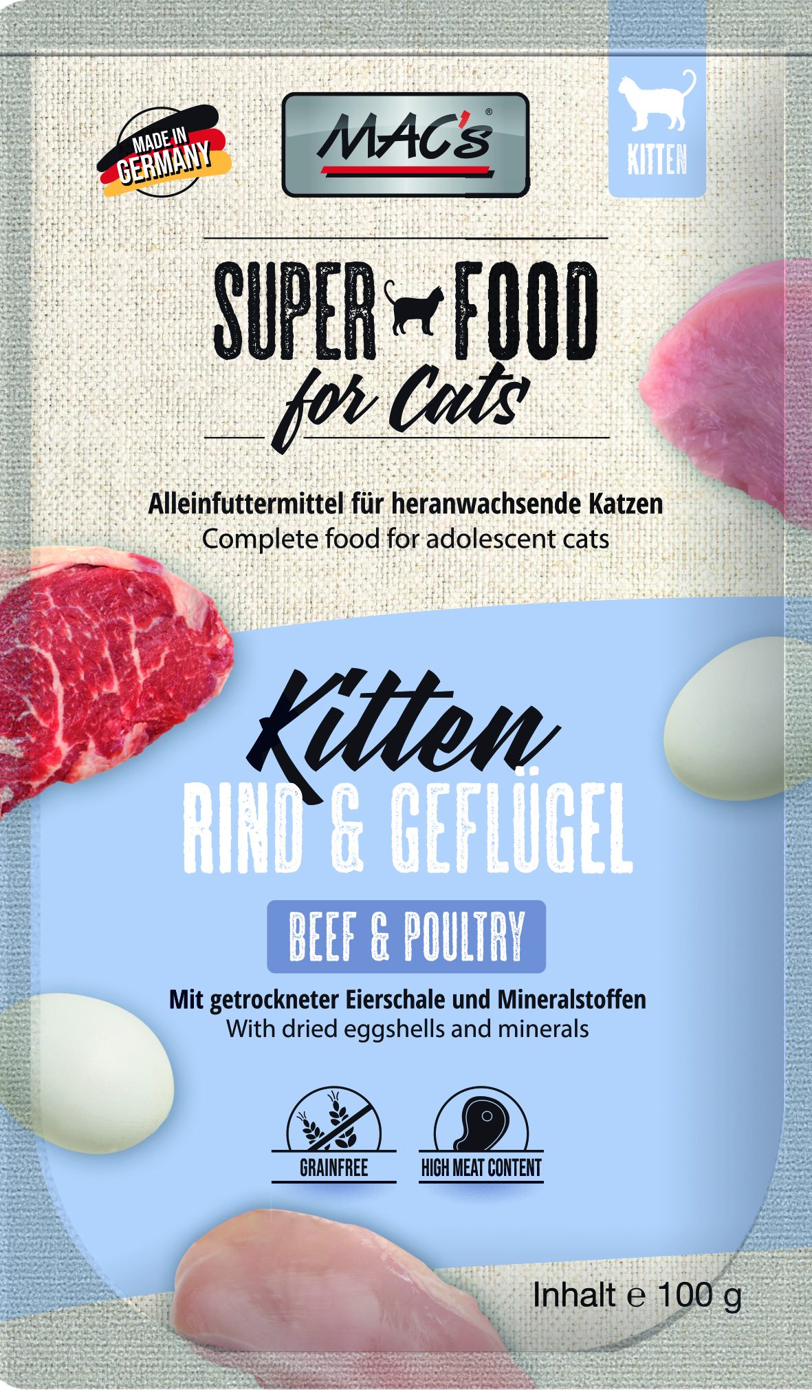 Pouchpack_Kitten_RindGeflC3BCgel_100g.jpg Kitten Rind & Geflügel 100 g – Bild 1