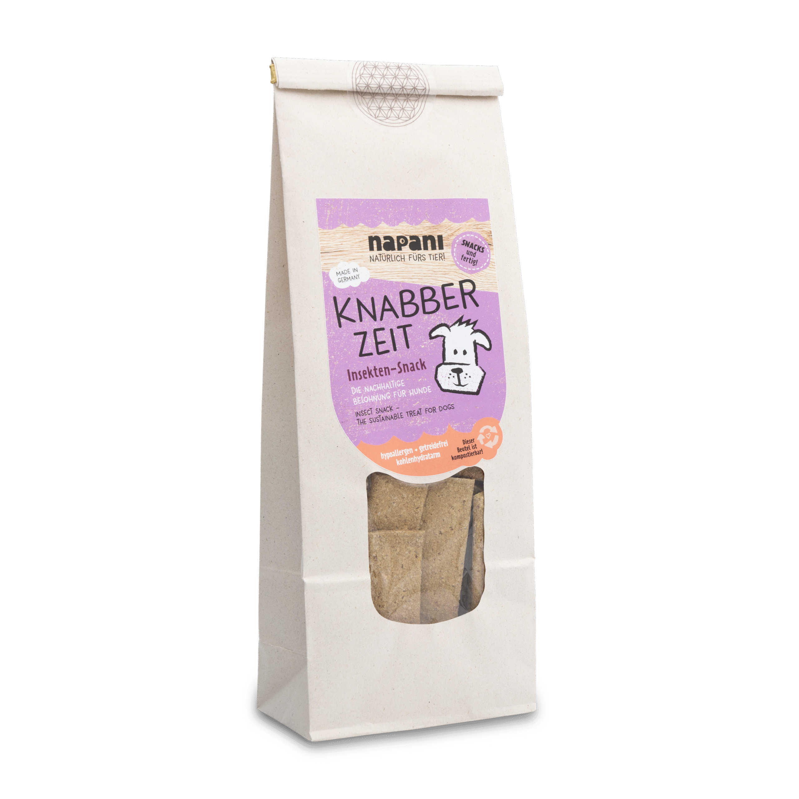 napani_knabberzeit_insektensnack_hell.png Knabber Zeit - Insekten Snack für Hunde 300 g – Bild 1