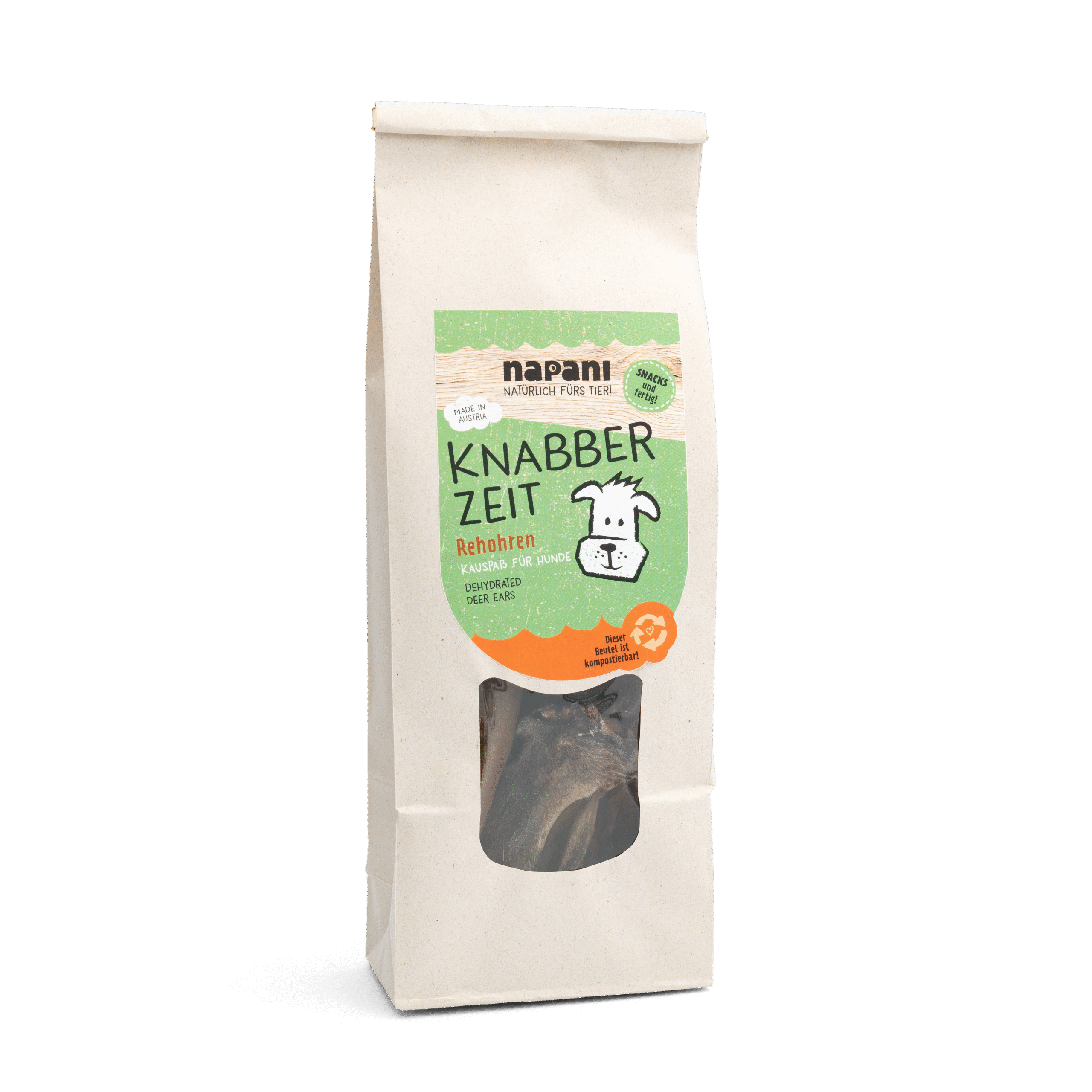 napani_knabberzeit_rehohren.png Knabber Zeit - Rehohren getrocknet für Hunde 6 Stück – Bild 1
