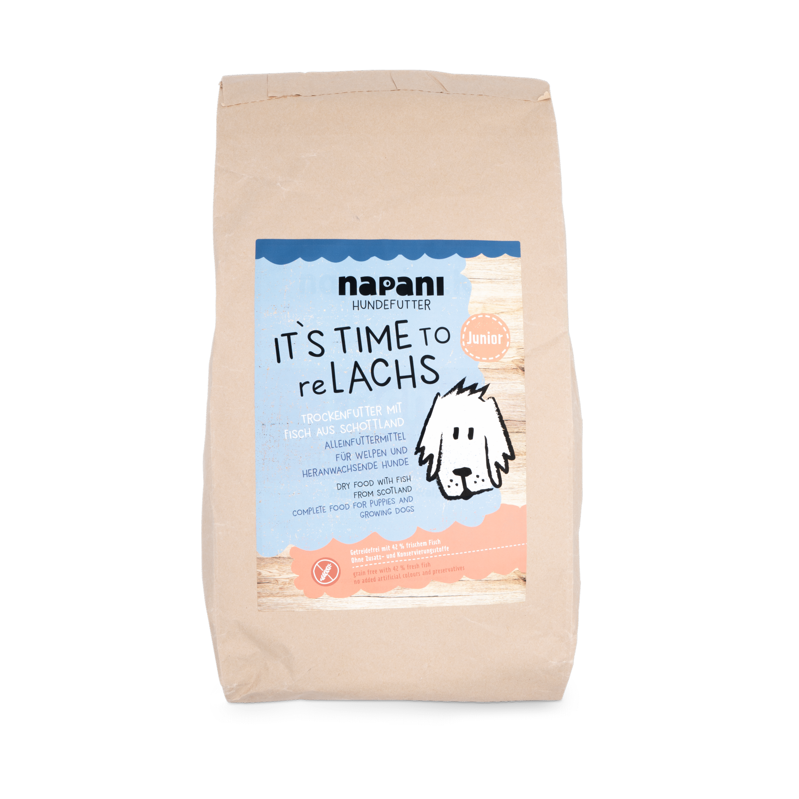 napani_re_lachs_junior_kl.png It´s Time To reLACHS - napani Trockenfutter mit Lachs Junior 6 kg – Bild 1