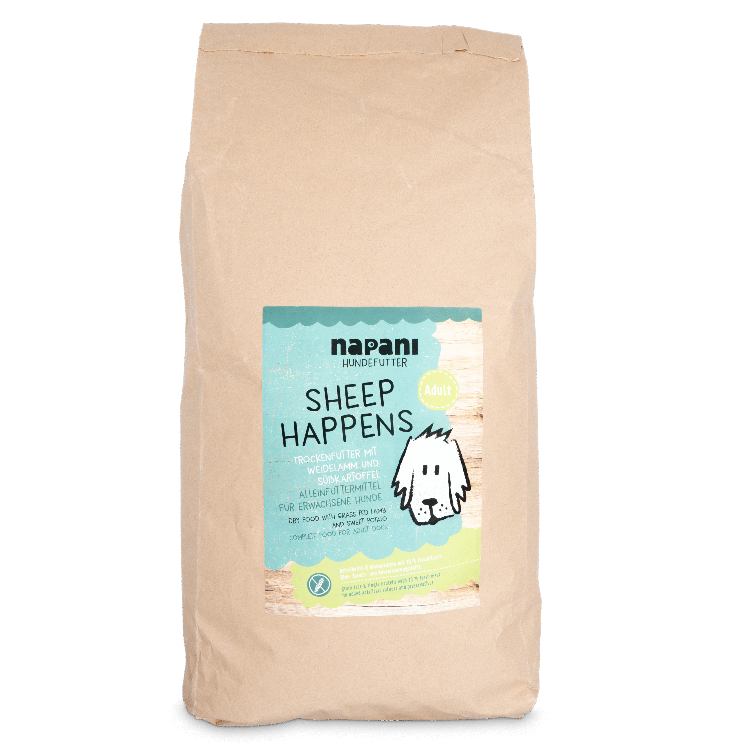 napani_sheep_happens_adult_gr.png Sheep Happens - napani Trockenfutter mit Weidelamm Adult 12 kg – Bild 1