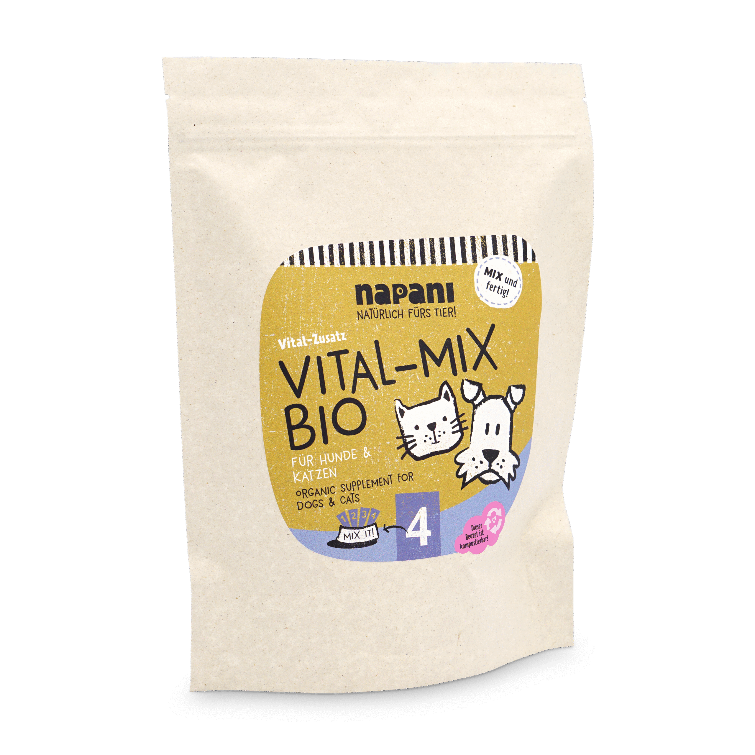 napani_vital_mix_bio.png Vitalmix Bio Ergänzungsfuttermittel 350 g – Bild 1