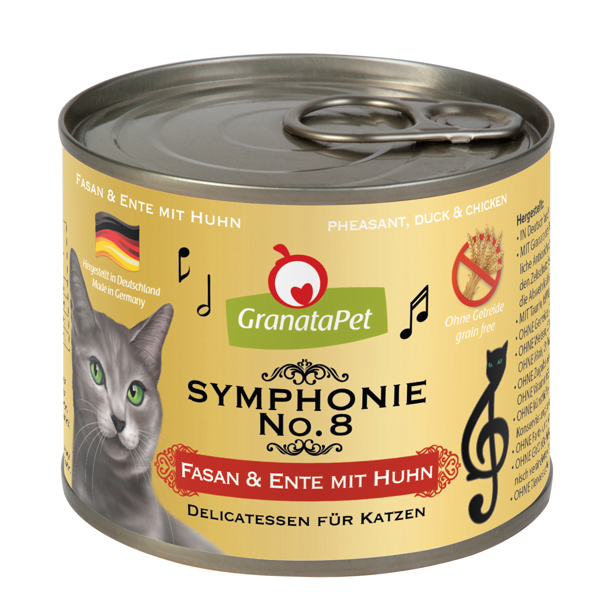 symphonie_2020_200g_No8_1200px.png Symphonie Nr. 8 Nassfutter Fasan und Ente mit Huhn 200 g – Bild 1