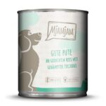 gute Pute an gekochtem Reis mit gedämpfter Zucchini 800 g