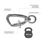 Koch Schleppleine mit Sicherheitskarabiner - Handschlaufe blau 10 m – Bild 2