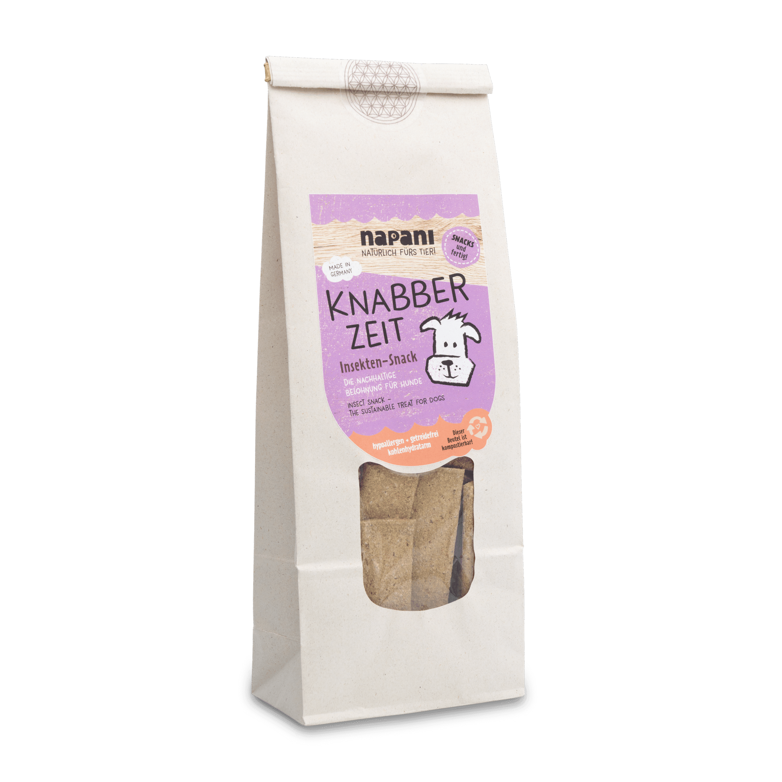 napani_knabberzeit_insektensnack_hell-scaled-1.png Knabber Zeit - Insekten Snack für Hunde – Bild 1