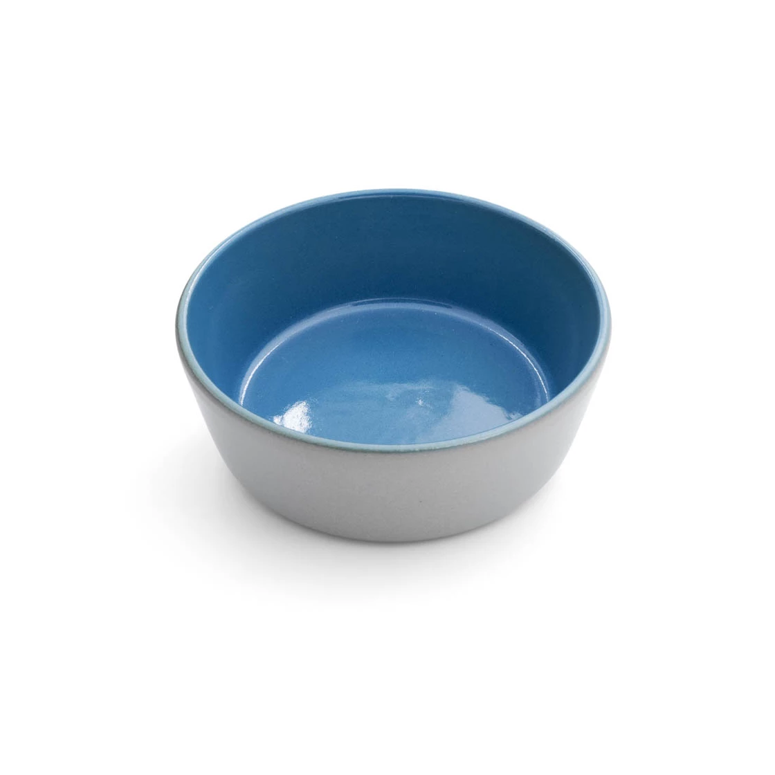 Keramikfutternapf grau/taubenblau